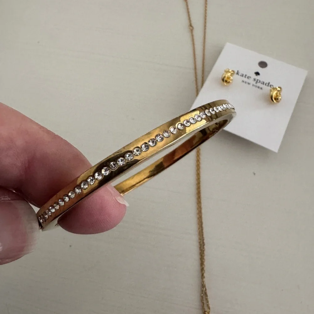 Kate Spade Neclace bracelet and earrings set gold jewelry